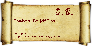 Dombos Bojána névjegykártya
